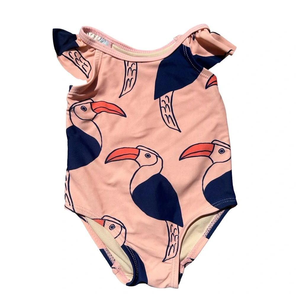 Tea Pink Hornbill One Piece Swimsuit Size 9-12 Months